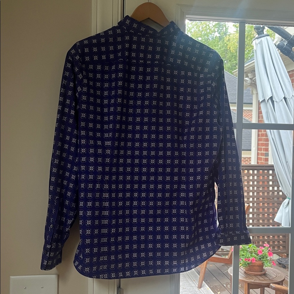 Purple Patterned No Iron Long Sleeve Shirt - Picture 2 of 4